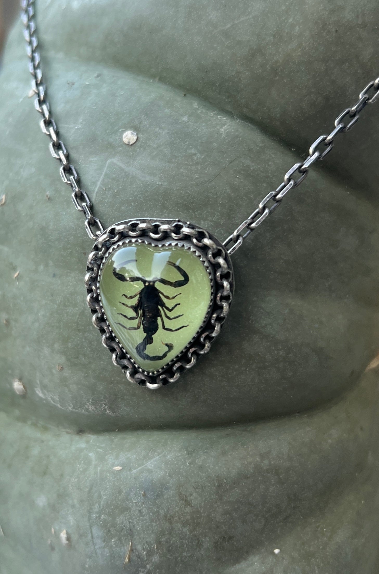 Scorpion heart necklace