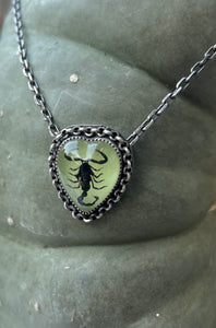 Scorpion heart necklace