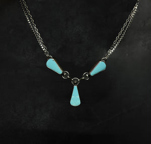 Triple turquoise heavy necklace