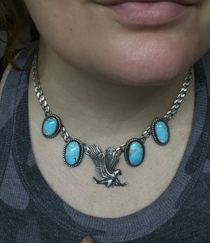 Turquoise eagle necklace