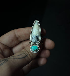 White Buffalo and turquoise size 6.5