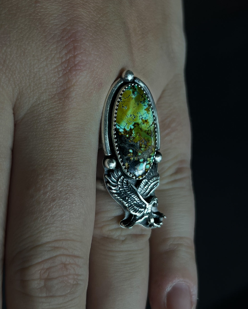 Sonoran turquoise and eagle ring size 9