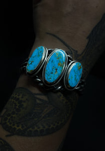 Triple turquoise twisted cuff