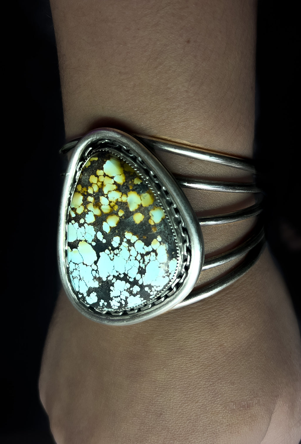 Giant polychrome turquoise cuff