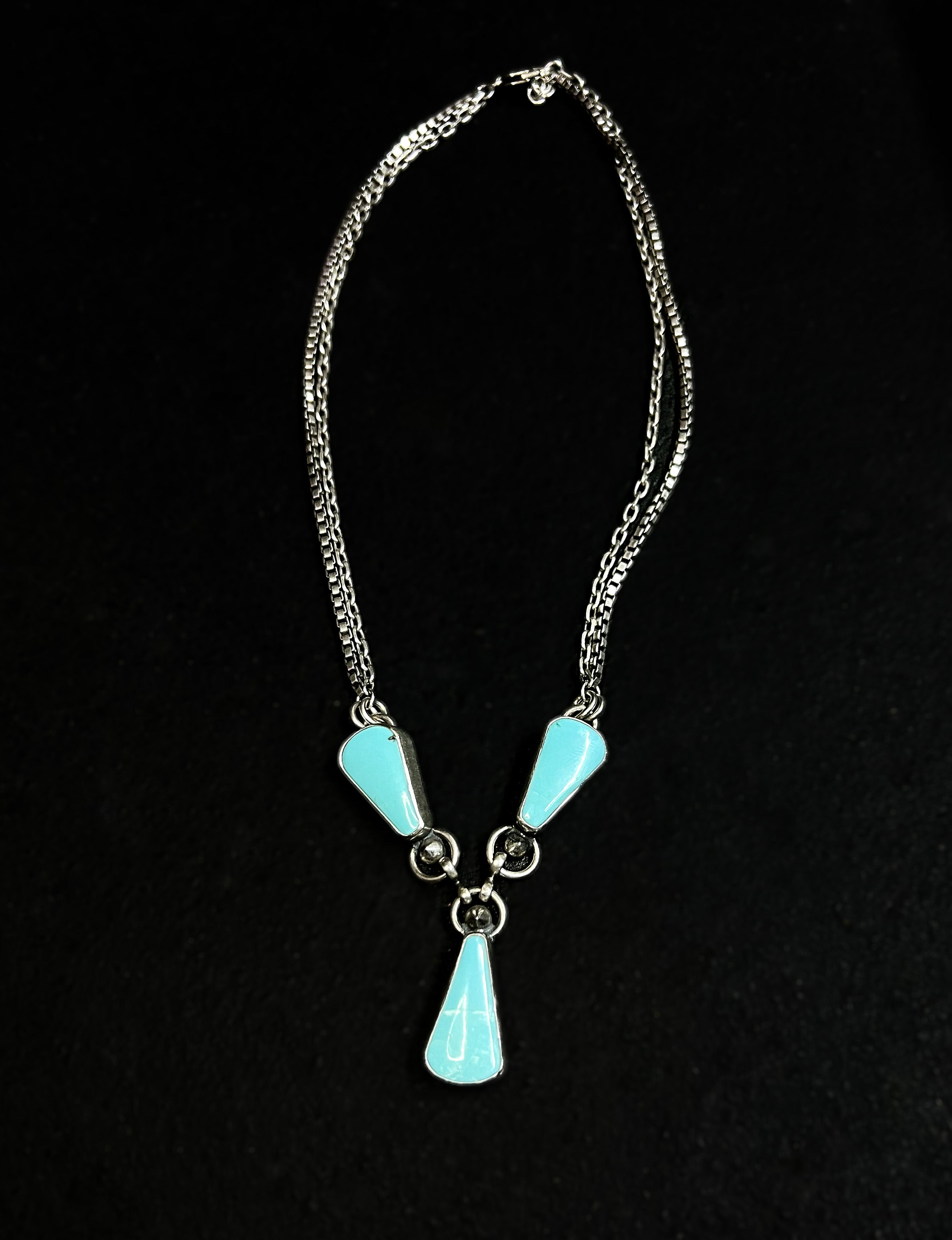 Triple turquoise heavy necklace